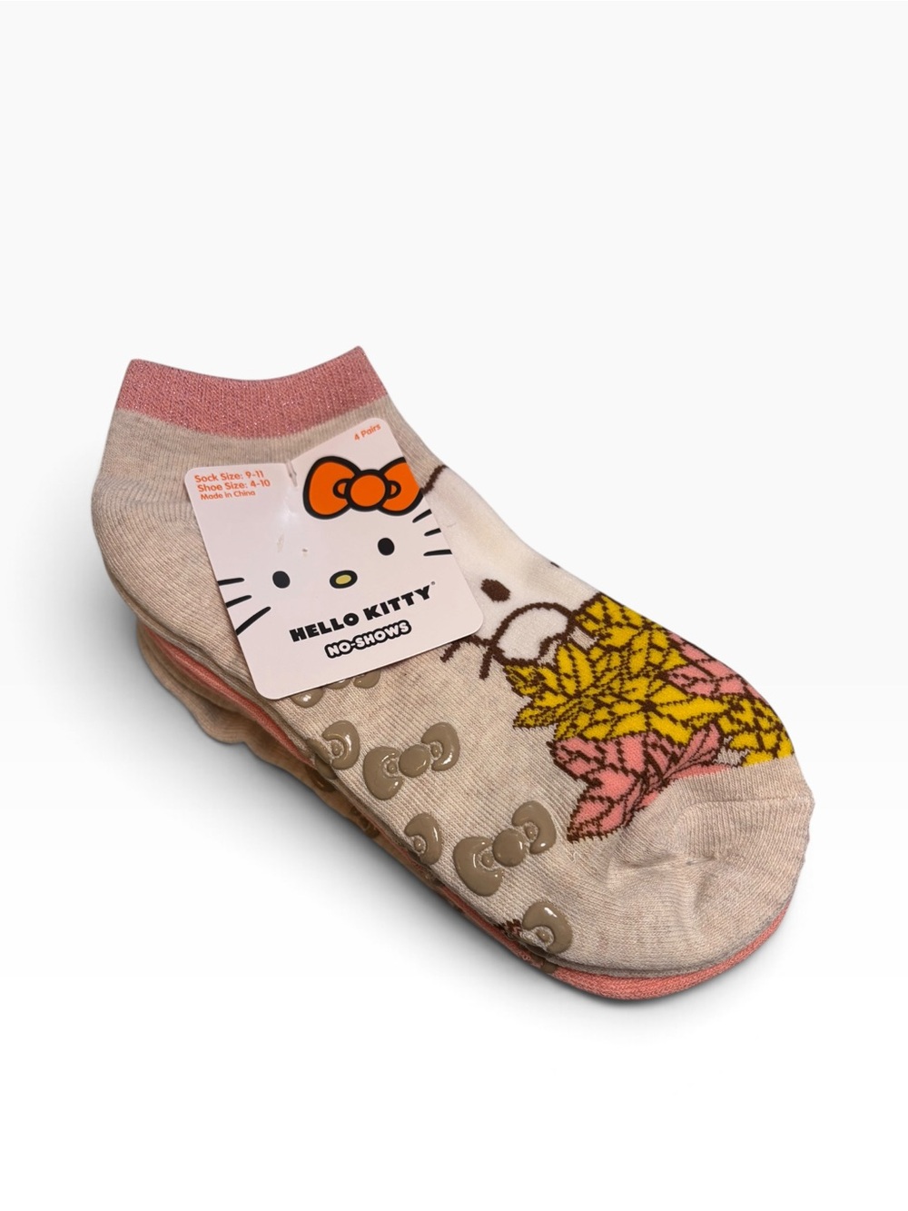 Hello Kitty Fall Leaves Pumpkin Pie No-Show Grippy Socks Autumn